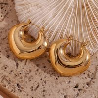 1 Pair Retro U Shape Solid Color Stainless Steel Plating Earrings main image 3