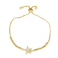 1 Pièce Rétro Star Le Cuivre Placage Incruster Zircon Bracelets main image 2