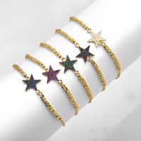 1 Piece Retro Star Copper Plating Inlay Zircon Bracelets main image 1