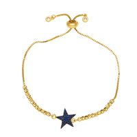 1 Pieza Retro Estrella Cobre Enchapado Embutido Circón Pulsera sku image 1