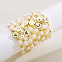 Fashion Cross Moon Heart Shape Rope Copper 18k Gold Plated Bracelets In Bulk main image 1