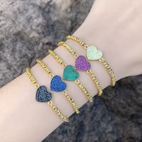 1 Piece Retro Heart Shape Copper Plating Inlay Zircon Bracelets main image 7