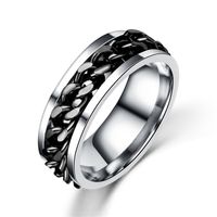Simple Style Waves Titanium Steel Plating Gold Plated Rings main image 5