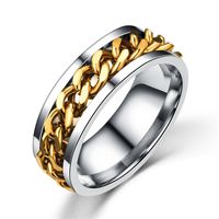 Simple Style Waves Titanium Steel Plating Gold Plated Rings main image 6