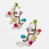 1 Paire Mignon Animal Wapiti Alliage Placage Incruster Strass Noël Femmes Boucles D'oreilles sku image 3