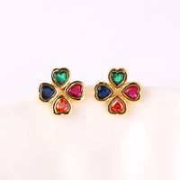 Nuevos Pendientes De Circonita De Color Europeo Y Americano, Pendientes De Trébol Femenino/mariquita De Estilo Creativo A La Moda, Pendientes Transfronterizos sku image 4