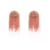 1 Pair Fashion Solid Color Alloy Inlay Rhinestones Gold Plated Women's Drop Earrings main image 3