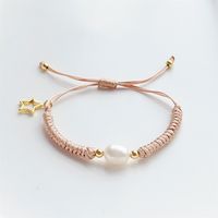 Ig Style Bohemian Star Freshwater Pearl Wax Rope Plating 18k Gold Plated Women's Bracelets main image 5