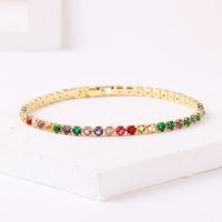 Cross-border Hot Selling European And American Popular Personalized Color Zircon Bracelet Fashion Wild Hip Hop Tennis Chain Wholesale sku image 6