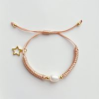Ig Style Bohemian Star Freshwater Pearl Wax Rope Plating 18k Gold Plated Women's Bracelets main image 6