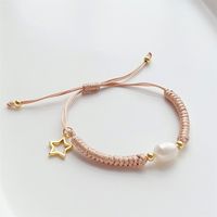 Ig Style Bohemian Star Freshwater Pearl Wax Rope Plating 18k Gold Plated Women's Bracelets main image 7