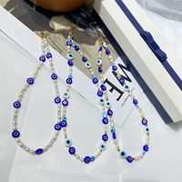 1 Piece Simple Style Devil's Eye Freshwater Pearl Glass Beaded Necklace main image 1