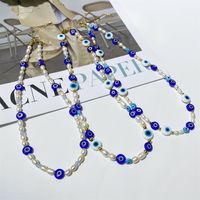 1 Piece Simple Style Devil's Eye Freshwater Pearl Glass Beaded Necklace main image 5