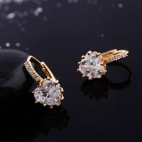 European And American Trendy Earrings Aa Heart-shaped Zircon Ear Clip Multicolor Exquisite Copper Ornaments Earrings Factory Direct Sales In Stock Wholesale sku image 3
