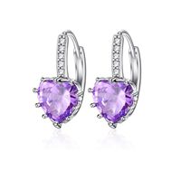 Boucles D'oreilles À La Mode Européennes Et Américaines Aa En Forme De Coeur Zircon Oreille Clip Multicolore Exquis Cuivre Ornements Boucles D'oreilles Ventes Directes D'usine En Stock En Gros sku image 5