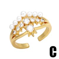 1 Piece Fashion Flower Copper Plating Inlay Zircon Open Ring main image 3
