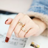 1 Piece Fashion Flower Copper Plating Inlay Zircon Open Ring main image 5