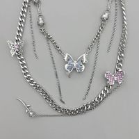 1 Piece Fashion Butterfly Alloy Inlay Rhinestones Women's Necklace main image 4