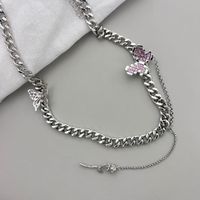 1 Piece Fashion Butterfly Alloy Inlay Rhinestones Women's Necklace sku image 1