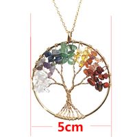 7 Couleurs Reiki Pierre Naturelle Cristal Gravier Pachira Macrocarpa Enroulé À La Main Arbre De Vie Pendentif Collier Ornement main image 3