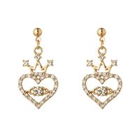 1 Piece 1 Pair Fashion Heart Shape Alloy Plating Inlay Artificial Rhinestones Women's Earrings Necklace main image 4