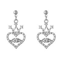 1 Piece 1 Pair Fashion Heart Shape Alloy Plating Inlay Artificial Rhinestones Women's Earrings Necklace main image 5