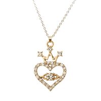 1 Piece 1 Pair Fashion Heart Shape Alloy Plating Inlay Artificial Rhinestones Women's Earrings Necklace main image 3