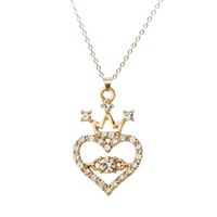 1 Piece 1 Pair Fashion Heart Shape Alloy Plating Inlay Artificial Rhinestones Women's Earrings Necklace sku image 2