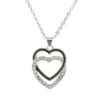 Europe And America Cross Border Diamond-embedded Love Necklace New Creative And Elegant All-match Heart-to-heart Seal Clavicle Chain Pendant Wholesale sku image 1
