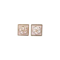 Français Rétro Émail Glaçure 925 Argent Boucles D'oreilles Artistique Niche Crème Boucles D'oreilles Romantique Thé Boucles D'oreilles main image 4