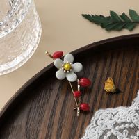 Retro Flower Bow Knot Alloy Enamel Inlay Artificial Gemstones Women's Brooches sku image 10