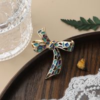Retro Flower Bow Knot Alloy Enamel Inlay Artificial Gemstones Women's Brooches sku image 9