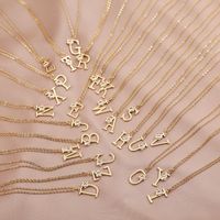 1 Piece Fashion Letter Copper Plating Inlay Zircon Pendant Necklace main image 1