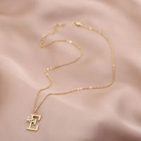 1 Piece Fashion Letter Copper Plating Inlay Zircon Pendant Necklace sku image 5
