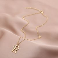 1 Piece Fashion Letter Copper Plating Inlay Zircon Pendant Necklace sku image 18