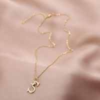 1 Piece Fashion Letter Copper Plating Inlay Zircon Pendant Necklace sku image 19
