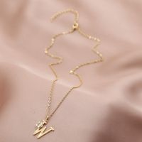 1 Piece Fashion Letter Copper Plating Inlay Zircon Pendant Necklace sku image 23