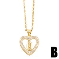 1 Piece Fashion Heart Shape Copper Inlay Zircon Pendant Necklace main image 2