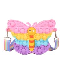 Kid's Small Silica Gel Butterfly Cute Zipper Crossbody Bag sku image 7