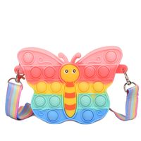Kid's Small Silica Gel Butterfly Cute Zipper Crossbody Bag sku image 8
