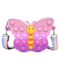Kid's Small Silica Gel Butterfly Cute Zipper Crossbody Bag sku image 5