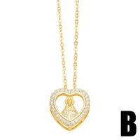 1 Piece Fashion Heart Shape Copper Inlay Zircon Pendant Necklace main image 3