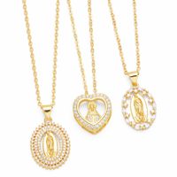 1 Piece Fashion Heart Shape Copper Inlay Zircon Pendant Necklace main image 1