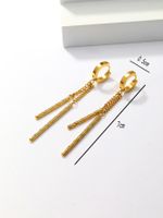 1 Pair Fashion Tassel Plating Stainless Steel 18K Gold Plated Dangling Earrings main image 2