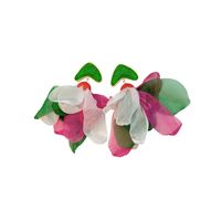 1 Pair Original Design Heart Shape Flower Cloth Handmade Women's Drop Earrings main image 4