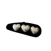 Mode Herzform Künstliche Perle Flanell Handgemacht Haarklammer 1 Stück main image 2