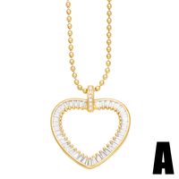 Fashion Virgin Mary Heart Shape Copper 18k Gold Plated Zircon Pendant Necklace In Bulk sku image 1