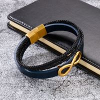 Retro Bow Knot Stainless Steel Handmade 18K Gold Plated Men'S Bracelets main image 3