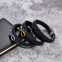 Retro Bow Knot Stainless Steel Handmade 18K Gold Plated Men'S Bracelets main image 10