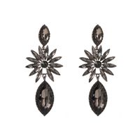1 Pair Shiny Flower Alloy Plating Inlay Rhinestones Glass Gold Plated Women's Drop Earrings main image 5